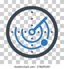 Radar icon. Vector illustration style is flat iconic bicolor symbol, smooth blue colors, transparent background. Designed for web and software interfaces.