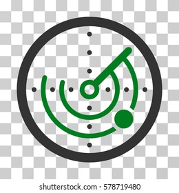 Radar icon. Vector illustration style is flat iconic bicolor symbol, green and gray colors, transparent background. Designed for web and software interfaces.