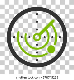 Radar icon. Vector illustration style is flat iconic bicolor symbol, eco green and gray colors, transparent background. Designed for web and software interfaces.