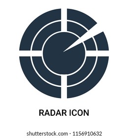 Radar icon vector isolated on white background, Radar transparent sign , filled dark user interface icons