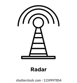 Radar icon vector isolated on white background, Radar transparent sign , line or linear sign, element design in outline style