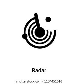 Radar icon vector isolated on white background, logo concept of Radar sign on transparent background, filled black symbol