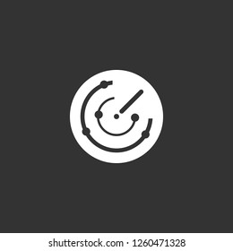 radar icon vector. radar sign on black background. radar icon for web and app