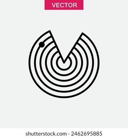 Radar-Icon-Vektorgrafik, flache trendige Stil-Illustration für Web und App auf weißem Hintergrund..eps