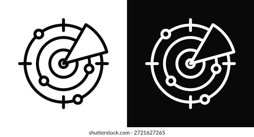 Icono De Radar Estilo De Fondo Blanco Y Negro