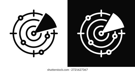 Radar Icon White And Black Background Style