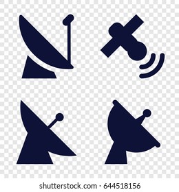 Radar icons set. set of 4 radar filled icons such as