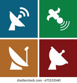 Radar icons set. set of 4 radar filled icons such as