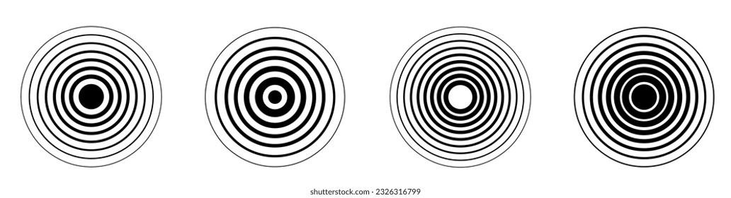 Radar icons set. Collection sonar sound waves. Radar icon. Sonar wave sign. Big set on the white background - stock vector.