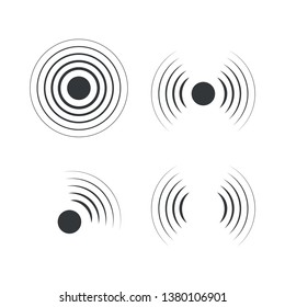 Radar icons. Sonar sound waves. Vector illustration