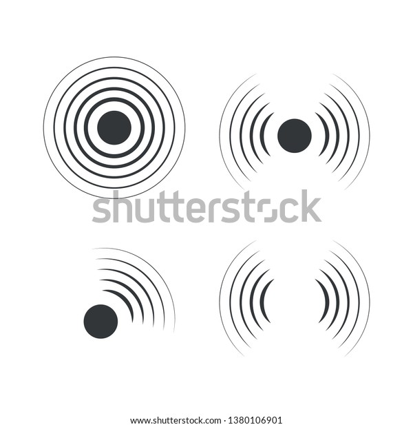 Radar\
icons. Sonar sound waves. Vector\
illustration