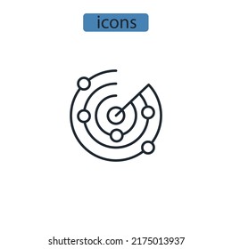 Radar icons  symbol vector elements for infographic web
