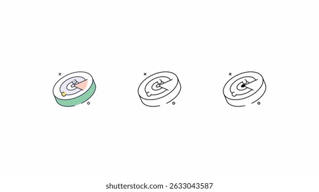 Radar icons vector set color line glyph line icons stock illustration