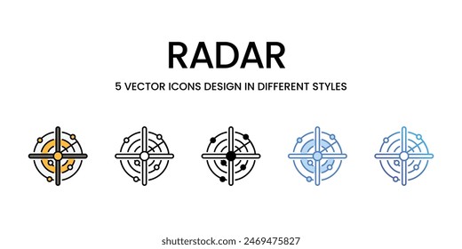 Radar icons vector set stock illustration.