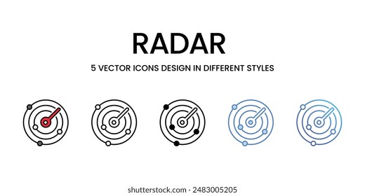 Radar icons vector set stock illustration.