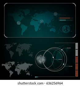Radar interface UI future design graphic illustration 