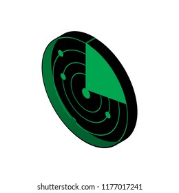 Radar isometric left top view 3D icon
