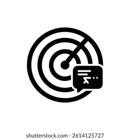 Radar with Language Detection Symbol Minimal Black Icon