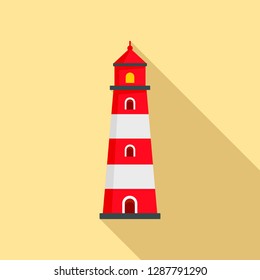 Radar lighthouse icon. Flat illustration of radar lighthouse vector icon for web design