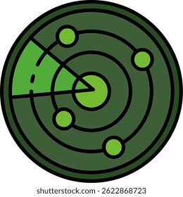 Vektordesign der Radarlinie