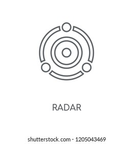 Radar linear icon. Radar concept stroke symbol design. Thin graphic elements vector illustration, outline pattern on a white background, eps 10.