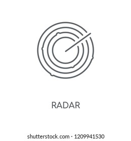 Radar linear icon. Radar concept stroke symbol design. Thin graphic elements vector illustration, outline pattern on a white background, eps 10.