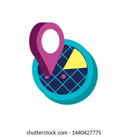 radar location with pin location