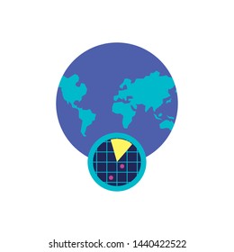radar location with planet earth
