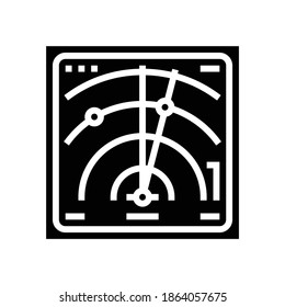 radar location technology glyph icon vector. radar location technology sign. isolated contour symbol black illustration