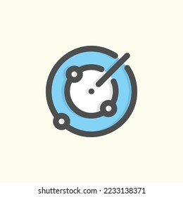 radar map icon with blue detection