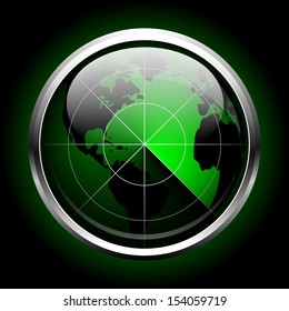 radar on a black background