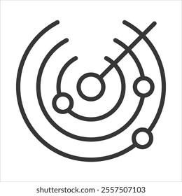 Radar Outline Icon Vector Illustration