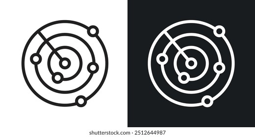 Radar outlined icon vector collection.