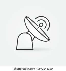 Radar Or Parabolic Antenna Vector Thin Line Concept Icon Or Design Element