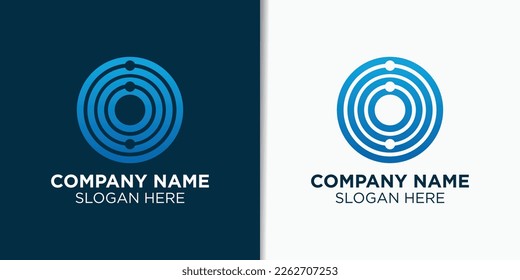 plantilla de logotipo de punto de radar, inspiración de logotipo de tecnología