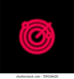 Radar red glowing neon ui ux icon. Glowing sign logo vector
