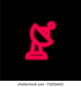 Radar red glowing neon ui ux icon. Glowing sign logo vector