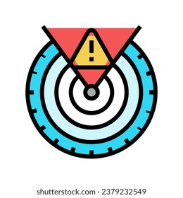 vector de icono de color de riesgo de radar. señal de riesgo de radar. ilustración de símbolo aislado