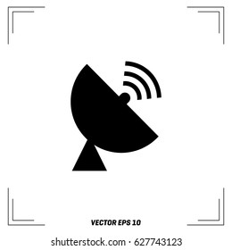 Radar satellite dish icon thin line for web and mobile, modern minimalistic flat design