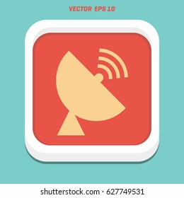 Radar satellite dish icon thin line for web and mobile, modern minimalistic flat design