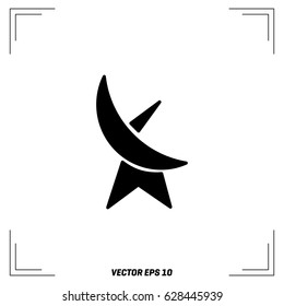 Radar satellite dish icon thin line for web and mobile, modern minimalistic flat design. Vector dark grey icon on light grey background.