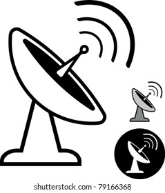Radar satellite dish icon – Vector illustration isolated