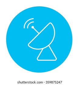 Radar satellite dish line icon.
