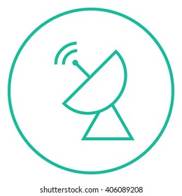 Icono de línea de antena satelital Radar.