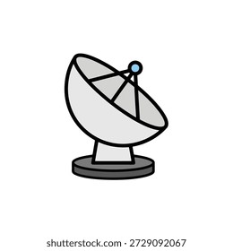 Antena parabólica del radar para la comunicación espacial y el icono del seguimiento de la señal