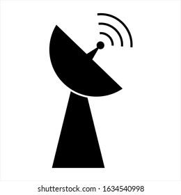 Radar satellite dish. Vector icon