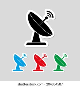 Radar satellite dish - Vector icon 