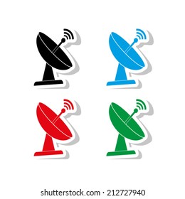 Radar satellite dish - Vector icon 