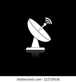 Radar satellite dish - Vector icon with shadow