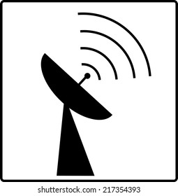 Radar satellite dish - Vector icon